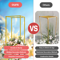 23.6in 10Pcs Tall Gold Metal Flower Stand for Wedding Table Centerpieces Decor.