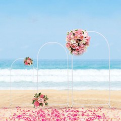 3Pcs Metal Arch Stand Wedding Party Backdrop For Ceremony Yard Venue Shelf Decor