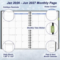 2026-2027 Monthly Planner (7.4» x 9.6»), 18 Months Calendar Planner from Ja…