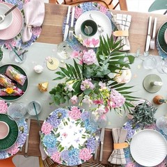 Paper Placemats Disposable 50 Pack Placemats 13.7 Inch Floral Place Hydrangea