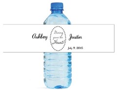 Giving Grows The Heart Quote Wedding Anniversary Water Bottle labels Engagement