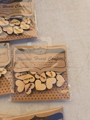 10 Pk Ginger Ray Wooden Heart Confetti Mr& Mrs