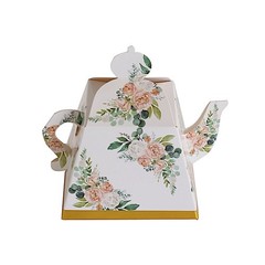 GOLD 25 Mini Teapot 4″ Wedding FAVOR BOXES Floral Print Party Event Decorations