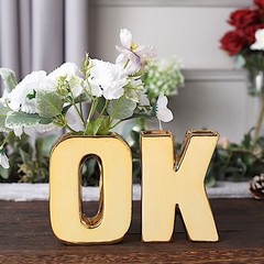 GOLD 6″ Ceramic K Symbol Flower VASE Table Centerpiece Party Events Decorations