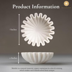 HandCrafted Marble Ruffle Bowl/Antique Scallop Bowl/Fruit 7 Inches