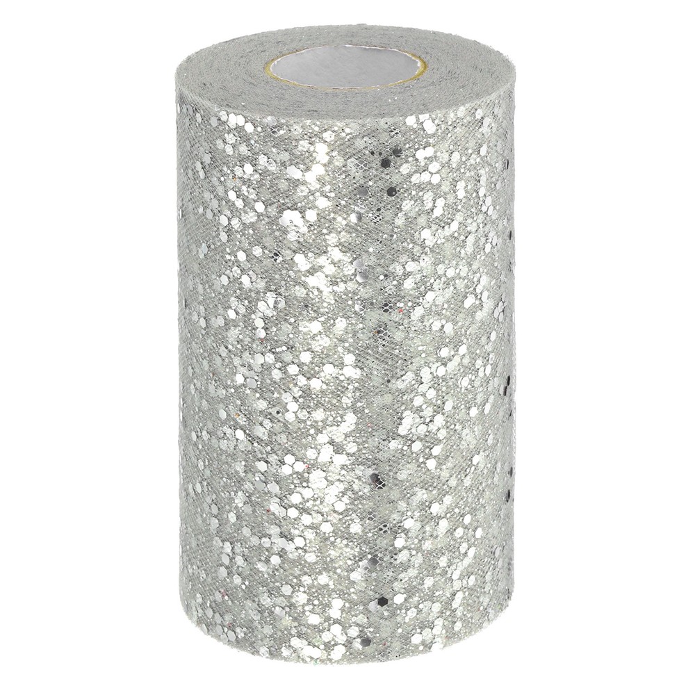 Tulle Fabric Rolls 6″ by 50 Yards Fabric Spool Tulle for DIY, Silver