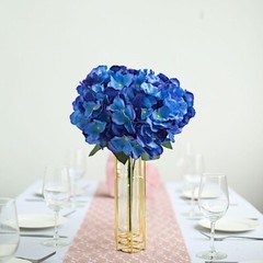 Royal Blue 5 Silk Hydrangea Bushes Wedding Flowers Bouquets Party Centerpieces