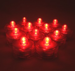 RED~96 Pack~LED Submersible Tea Lights for Wedding and Holiday