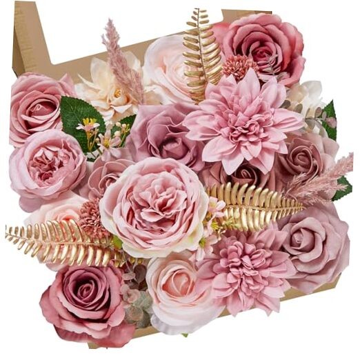 Artificial Flowers Dusty Pink Silk Fake Flowers for DIY A Abby Dusty Pink
