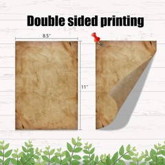 Stationary Paper 48 Pack Parchment Antique Colored Printed 8.5″x11″, Brown