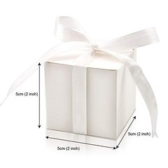 100 Pack Favor Boxes 2x2x2 inch Candy Boxes White Gift White(Pack of 100)