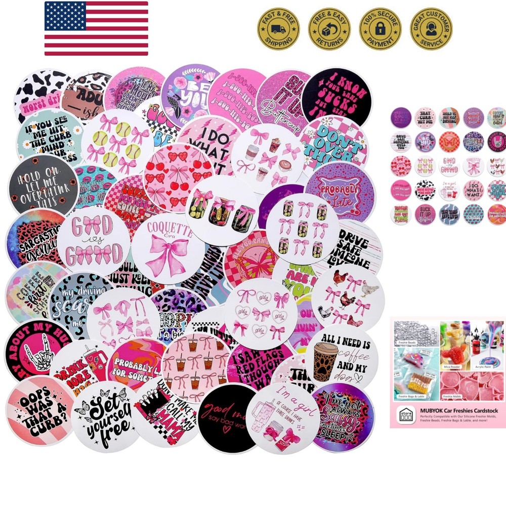 M450 3inch 100pcs Car Freshies Cardstock Cutouts Round for Circles Silicone M…