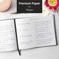 Stylish Guest Book in Black – Perfect for Weddings, Funerals & Vacation Homes