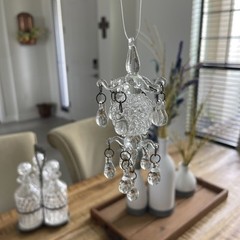 Beautiful 5” Glass Chandelier Ornament Wedding Shower HANDBLOWN Set of 7