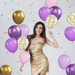 Pink and Purple Balloons, 60Pcs Pastel 12 Inch 12 inches,