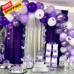 Metallic Chrome Purple Balloons Set, 60 Pieces – 12 Inch 12 inches,