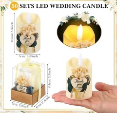 Retisee Wedding Bridal Shower Candle Favors for Guests – Wood (32 Sets)