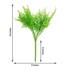 2 Green 19″ Faux Asparagus Fern Artificial Leaves Greenery Stems Party Supplies