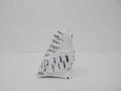 Snow Owl Cake Top Bride Groom Love Bird Winter Wedding Engage Carve Wood Statue