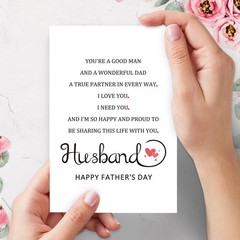 Romantic Father’s Day Card for Husband, Poem Fathers Day Card for Wonderfu