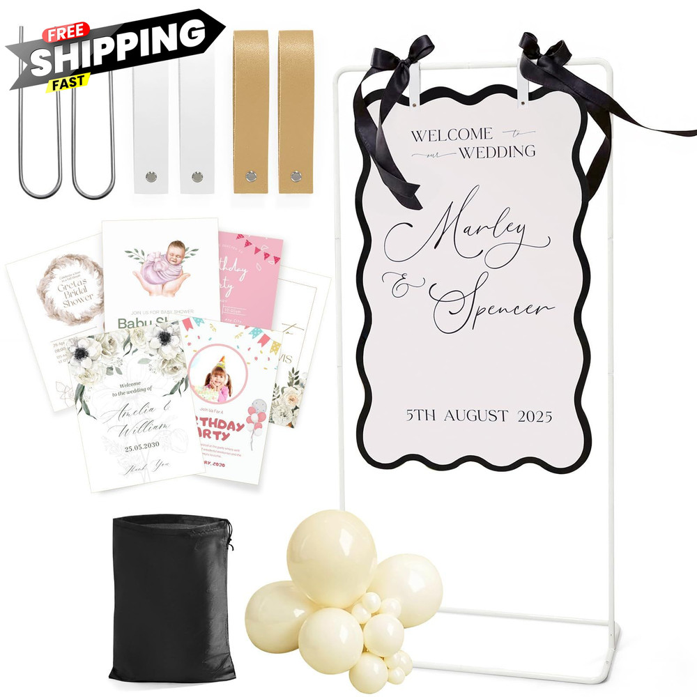 Wedding Welcome Sign Stand, to our Holder, White