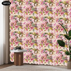 16pcs Flower Wall Panels, Purple Artificial Flowers Wall Decoration For Parties