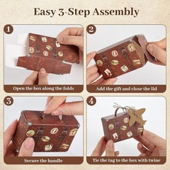 Vintage Travel-Themed Mini Favor Box Set – 50 Kraft Paper Suitcases for Events