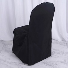 75 Black POLYESTER BANQUET CHAIR COVERS Wholesale Wedding Party Decorations