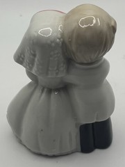 Vintage 1960s Glossy Porcelain Bride And Groom Figurine Cake Topper 4” Inches