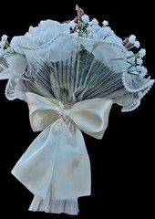 Wedding Bouquets for Bride Bridesmaid, Champagne Roses White Artificial Fl