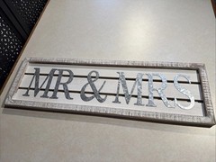Mr & Mrs 31.5” X 9.5” Rustic Wood & Metal Wedding Decor Hanging Sign