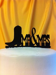 Western Boot MR & MRS Wedding Cake Topper MADE In USA…..Ships from USA