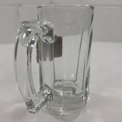 6″ Glass Beer Mug w/ Engraved «Happy 21st» Pewter