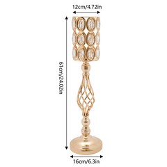 10pc 24″ Tall Gold Iron Crystal Beaded Vases Wedding Party Centerpieces Supplies