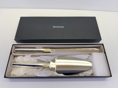 WATERFORD LISMORE DIAMOND SILVER BRIDAL CAKE KNIFE + SERVER SET