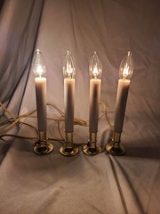 4 Pack 9″ Electric Window Candle Lights with Base, 5FT Cord Flameless Candles