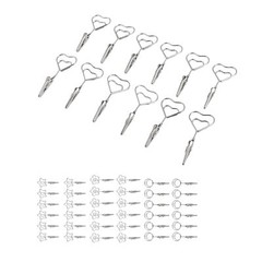 12pcs 2.8in Double Headed Memo Clip Metal Card Holder Wire Photo Clamp