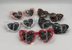 Vabean Heart Sunglasses Wholesale Pack- Red, Black, Pink, White, Leopard- 50 Pk