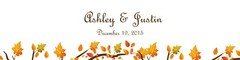 100 Fall Leaves Wedding Anniversary Engagement Party Water Bottle labels Bridal