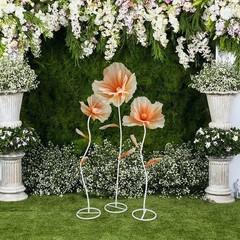 Giant Artificial Flower Decoration For Wedding Background Freestanding Set Of 3