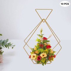 10pcs Diamond Shape Flower Vases Holder Wedding Centerpieces Stand Geometric