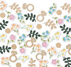 200Pcs Flower and Greenery Wedding Confetti for Tables, Rustic Vintage off the M