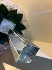 Luxury Silk White Rose Wedding Bouquet – Artificial Flowers With Crystal Handle