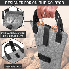 OPUX Wine Bag Single Bottle Carrier Tote, Insulated Travel Wine Cooler Bag for P