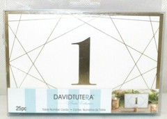David Tutera Modern Geometric Gold Foil Paper Table Number Cards 25 Pieces