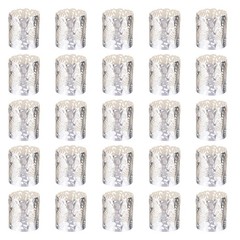 25Pcs Candle Wraps Decorate Tea Light Wrap Leaf Pattern, Reflective Silver