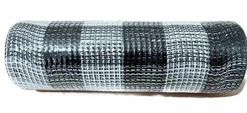 Black & White Christmas Deco Mesh Spool 10 inch x 30 Feet