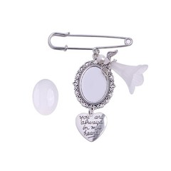 Bouquet Photo Charm DIY Pin Brooch Making Kit Lacy Frame Charm for Holiday