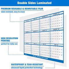 32″x48″ Academic Wall Calendar 2026-2027, 12 Months Large Calendar, Wet & Dry…