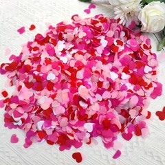1 Inch White Pinks Red Tissue Paper Heart Confetti Wedding Reception